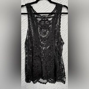 Elegant Black Lace Sleeveless Top